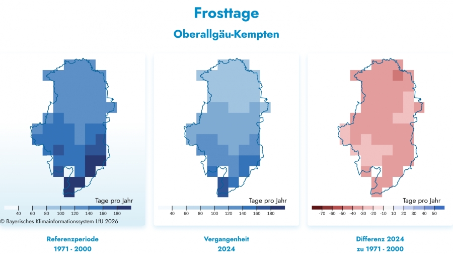 Entwicklung der Frosttage im Oberallgäu und Kempten Entwicklung der Frosttage im Oberallgäu und Kempten